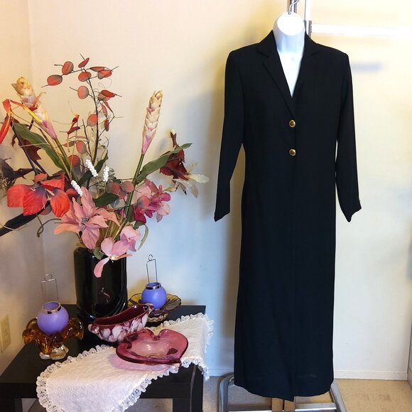 VTG Classique Collections Black  Classic Long Women's Coat Size S - Picture 1 of 9